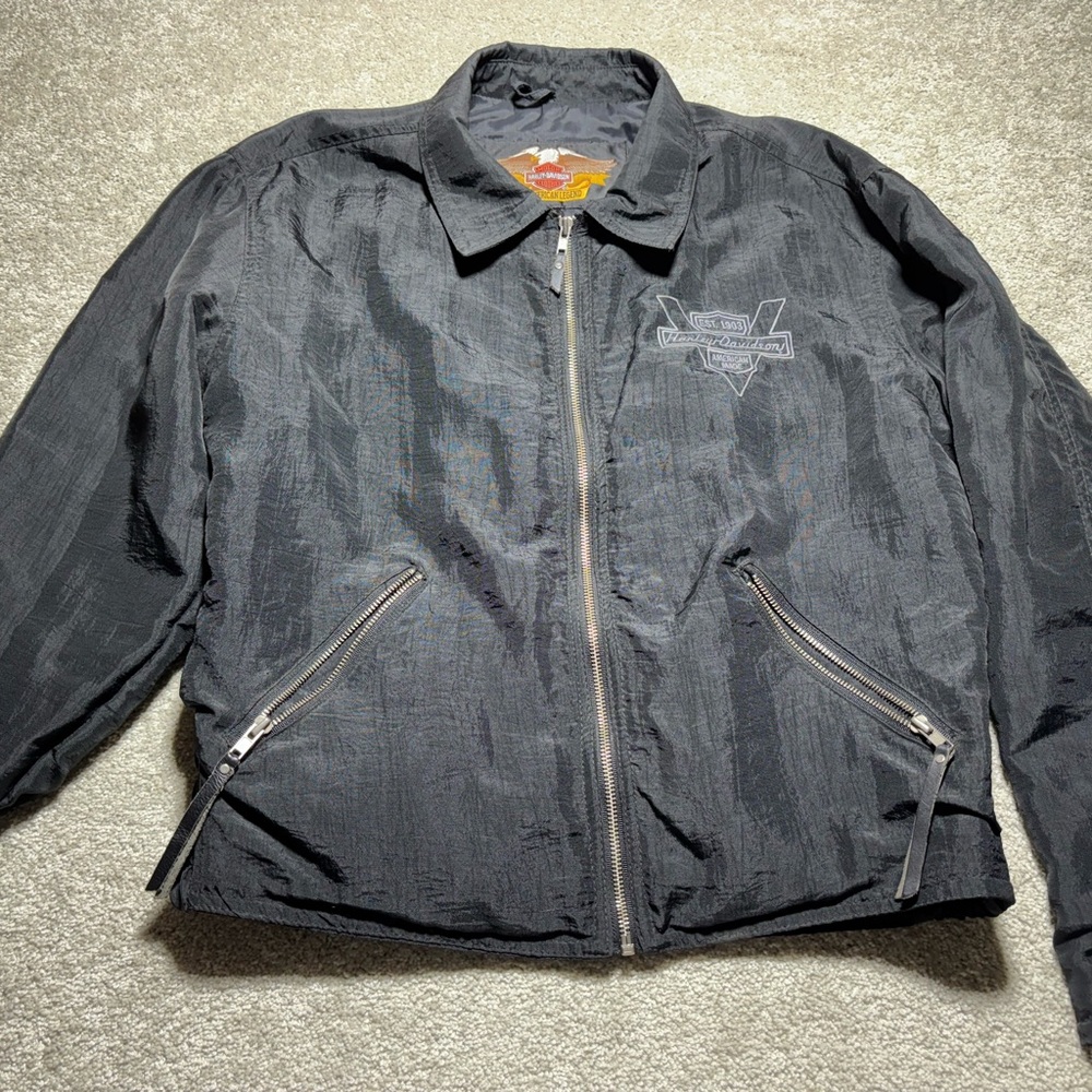 Vintage Harley Davidson Canvas Old School V-Twin Made In USA Jacket Men's Size M